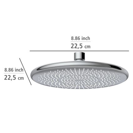 WENKO 23998100 - Душ глава със система за пестене на вода 22,5 x 22,5 см, полирано хромово покритие