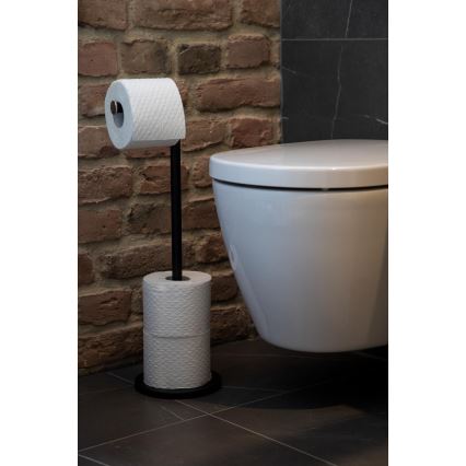 WENKO 24034100 - Държач за тоалетна хартия 21x55 см черен/сребрист