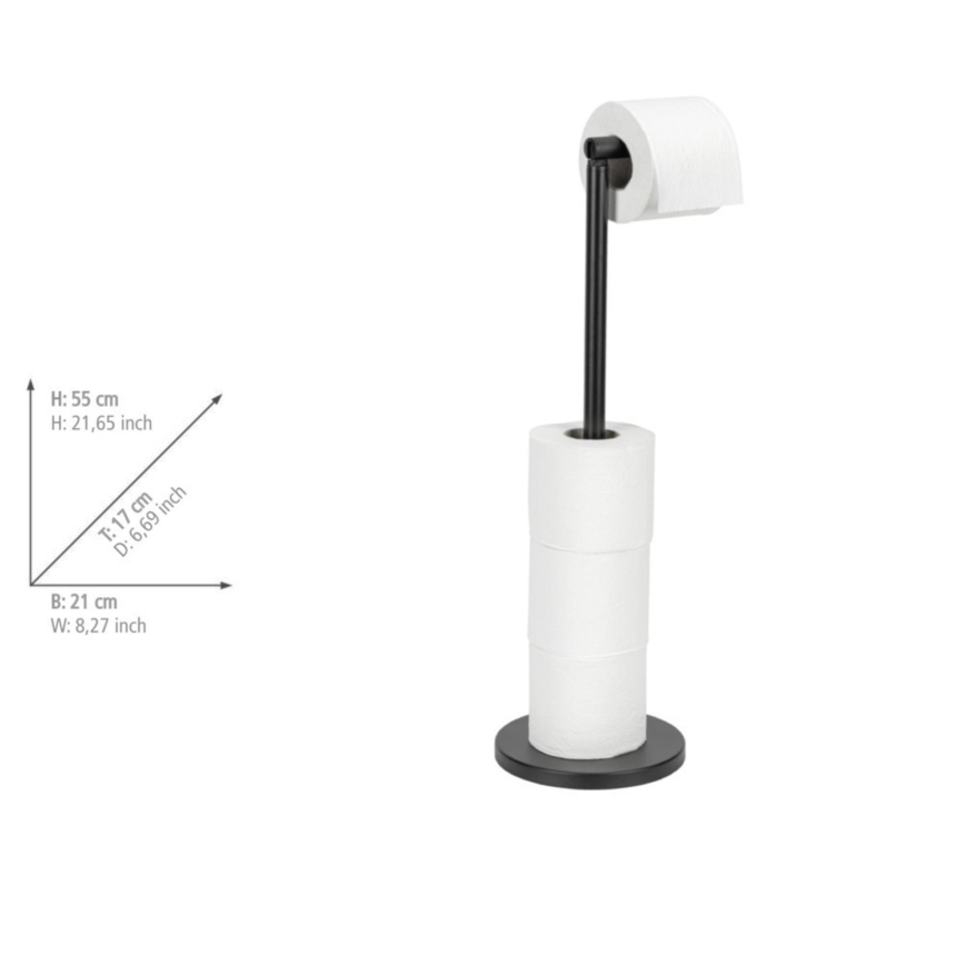 WENKO 24034100 - Държач за тоалетна хартия 21x55 см черен/сребрист