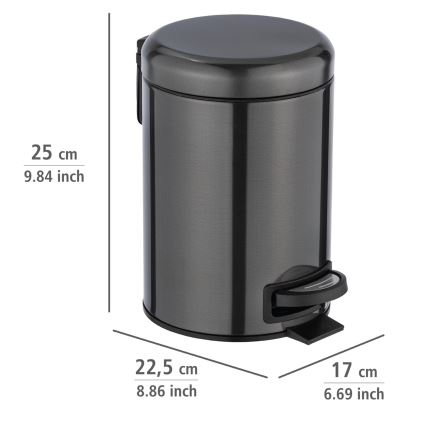 WENKO 24035100 - Кош LEMAN 17x25 cm неръждаема стомана/черен