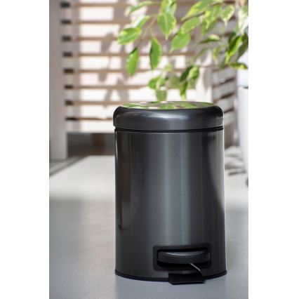 WENKO 24035100 - Кош LEMAN 17x25 cm неръждаема стомана/черен