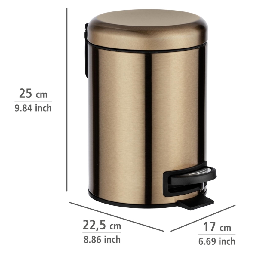 WENKO 24036100 - Кош LEMAN 17x25 см, неръждаема стомана с медено и черно покритие