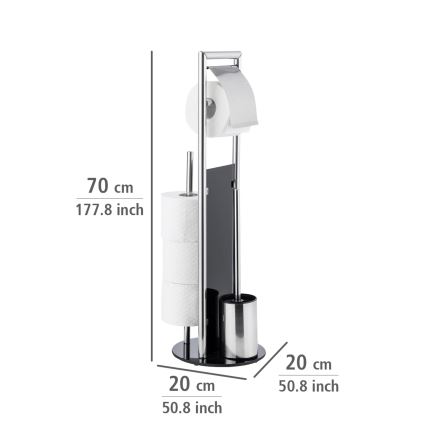 WENKO 24075800 - Комплект за WC RAVINA 20x707 cm неръждаема стомана/сребрист/черен