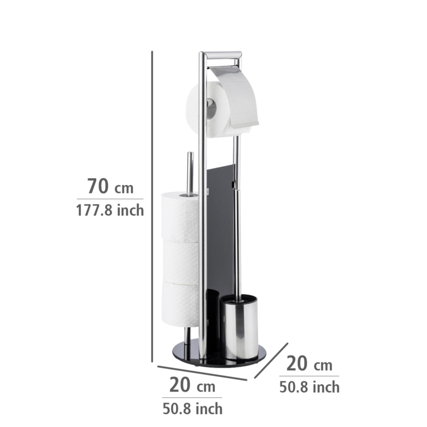 WENKO 24075800 - Комплект за WC RAVINA 20x707 cm неръждаема стомана/сребрист/черен