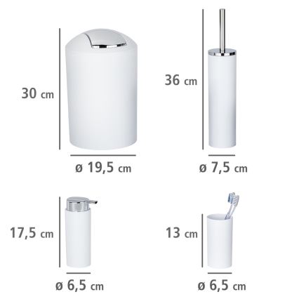 WENKO 24077800 - Комплект CALVO 6,5x13 см бял/лъскав хром