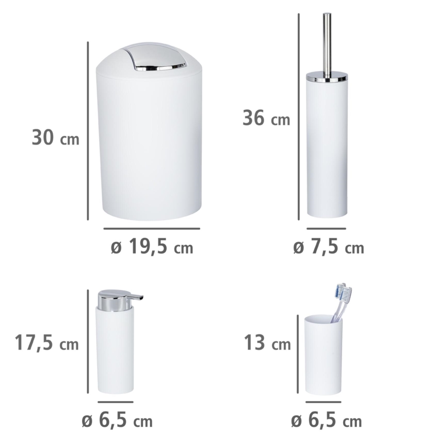 WENKO 24077800 - Комплект CALVO 6,5x13 см бял/лъскав хром