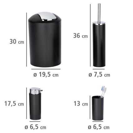 WENKO 24078800 - Комплект CALVO 6,5x13 см черен/лъскав хром