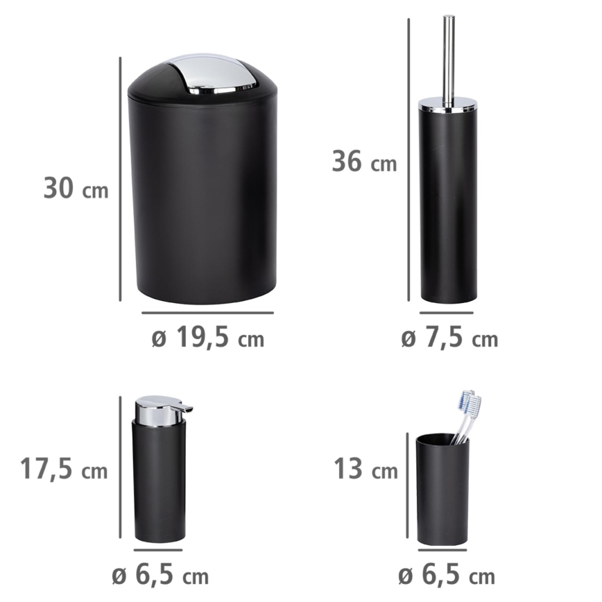 WENKO 24078800 - Комплект CALVO 6,5x13 см черен/лъскав хром