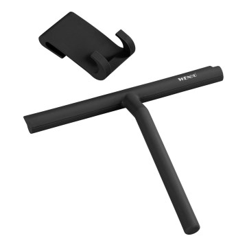 WENKO 24171100 - Стъргалка за душ MOLA 21x24,5 см неръждаема стомана/черна