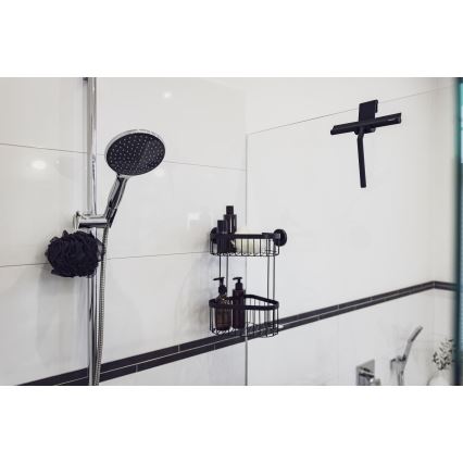 WENKO 24171100 - Стъргалка за душ MOLA 21x24,5 см неръждаема стомана/черна