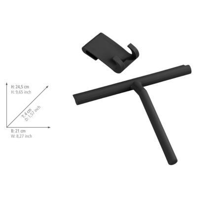 WENKO 24171100 - Стъргалка за душ MOLA 21x24,5 см неръждаема стомана/черна