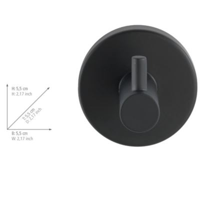 WENKO 24232100-Кука BOSIO BLACK 5,5x5,5 cm неръждаема стомана/сребриста