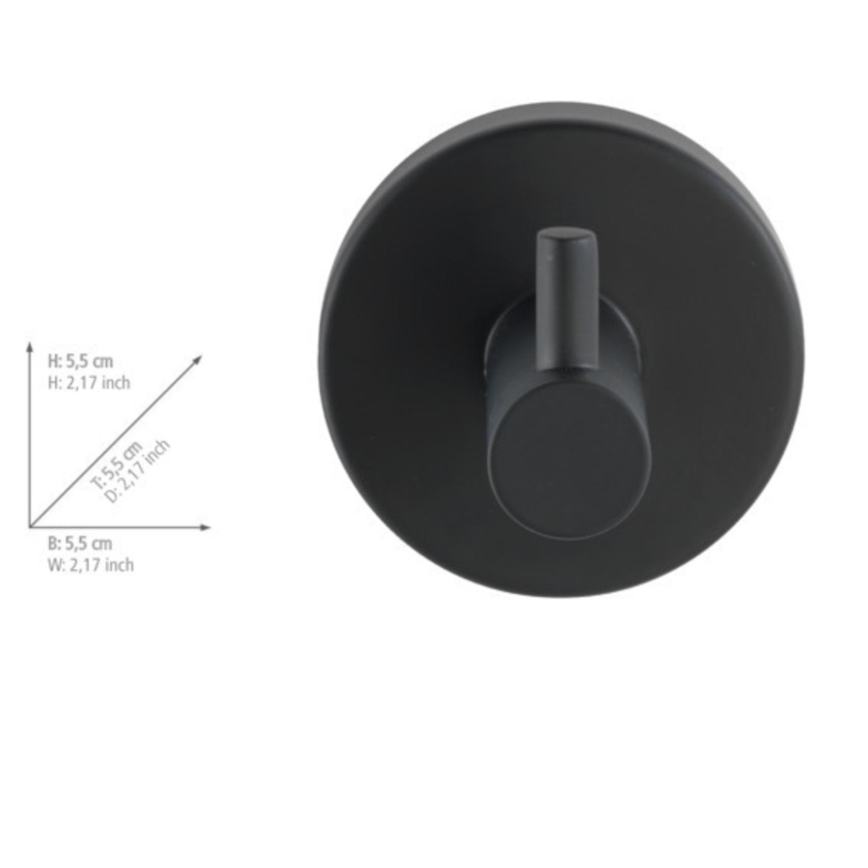 WENKO 24232100-Кука BOSIO BLACK 5,5x5,5 cm неръждаема стомана/сребриста