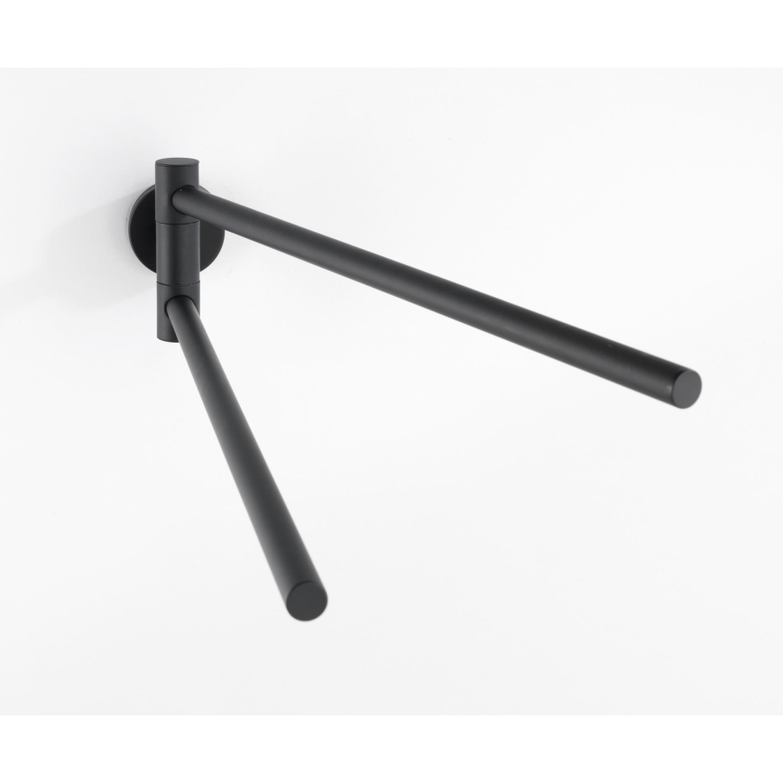 WENKO 24238100-Закачалка за хавлии BOSIO BLACK 5,5x43 см неръждаема стомана/сребриста