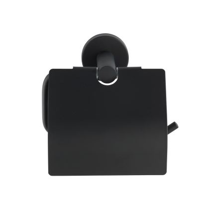WENKO 24241100- Държач за тоалетна хартия BOSIO BLACK, 15 x 13,5 см, неръждаема стомана/сребрист