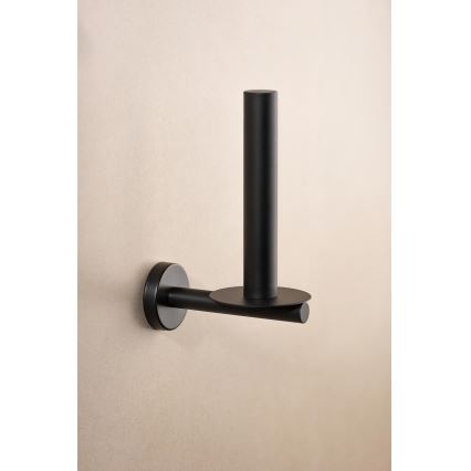 WENKO 24262100-Държач за тоалетна хартия BOSIO BLACK 8x18 см неръждаема стомана/сребрист