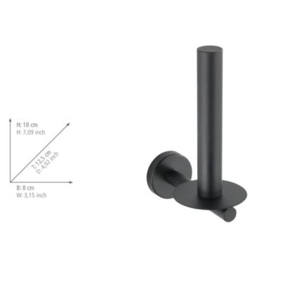 WENKO 24262100-Държач за тоалетна хартия BOSIO BLACK 8x18 см неръждаема стомана/сребрист