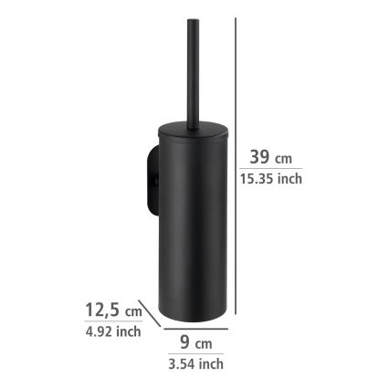 WENKO 24289100-WC четка за тоалетна TURBO-LOC OREA BLACK 9 x 39,5 см неръждаема стомана/черна