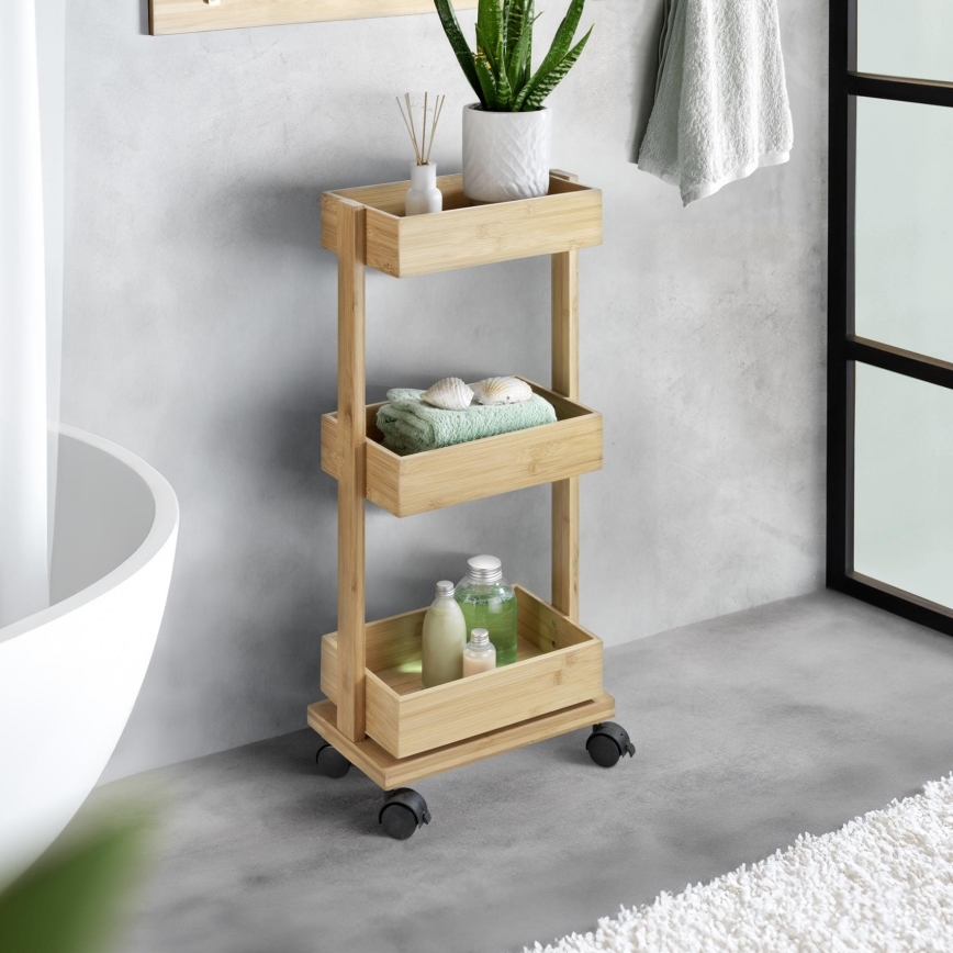 WENKO 24390100 - Стелаж TORTONA 18x71,5 см кафяв/черен