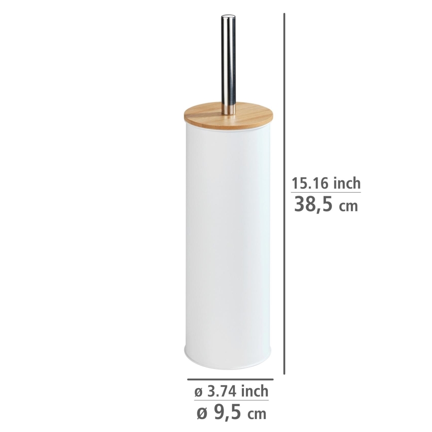 WENKO 24393100 - Четка за WC TORTONA 9,5x38,5 cm бяла/кафява