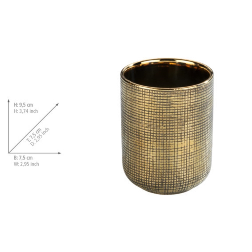 WENKO 24400100 - Чаша за четки за зъби RIVARA 7,5x9,5 cm златна