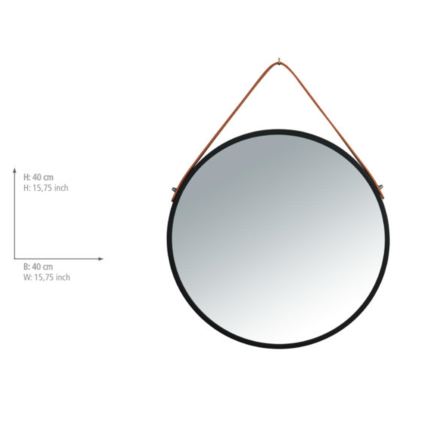 WENKO 24424100 - Огледало BORRONE 40x40 cm черно/сребристо