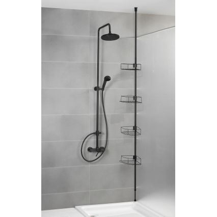 WENKO 24568100-Ъглова полица DOLCEDO 31x230 cm неръждаема стомана/черна