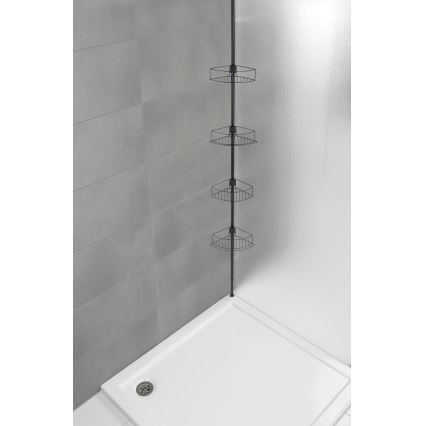 WENKO 24568100-Ъглова полица DOLCEDO 31x230 cm неръждаема стомана/черна