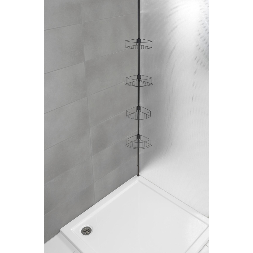 WENKO 24568100-Ъглова полица DOLCEDO 31x230 cm неръждаема стомана/черна