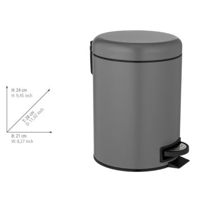 WENKO 24682100 - Кош LEMAN 21x24 cm сив/черен