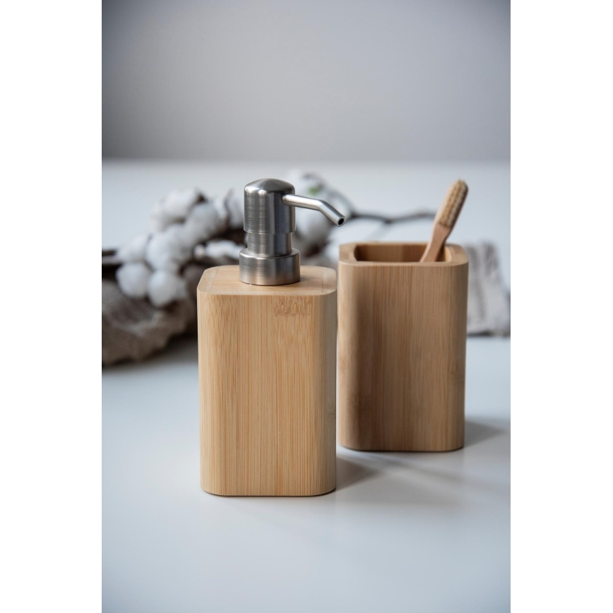 WENKO 24747100 - Дозатор за сапун BAMBUSA 9,3x16,5 cm кафяв