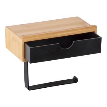 WENKO 24754100 - Държач за тоалетна хартия BAMBUSA 18,5x14 cm кафяв/черен