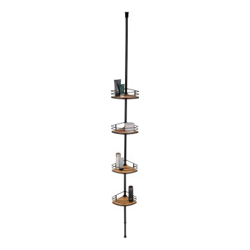 WENKO 24756100-Ъглова полица DOLCEDO 31x20 см неръждаема стомана/черна/кафява
