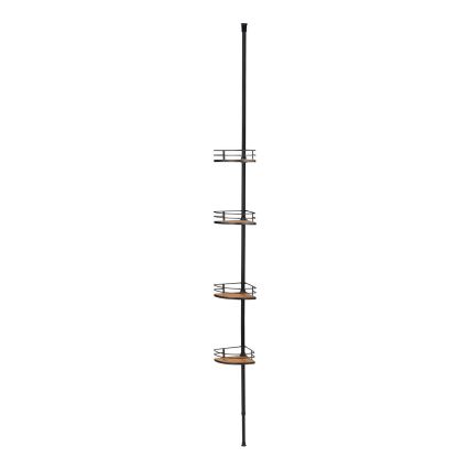 WENKO 24756100-Ъглова полица DOLCEDO 31x20 см неръждаема стомана/черна/кафява
