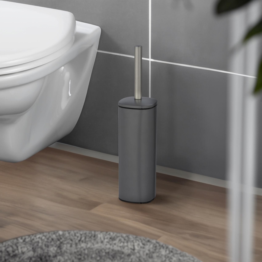 WENKO 24777100 - Комплект за WC ALASSIO 9,3x39,2 cm неръждаема стомана/сива