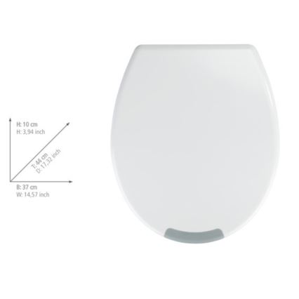 WENKO 25005100-Toaletна седалка SECURA 37x44 cm бяла/сива