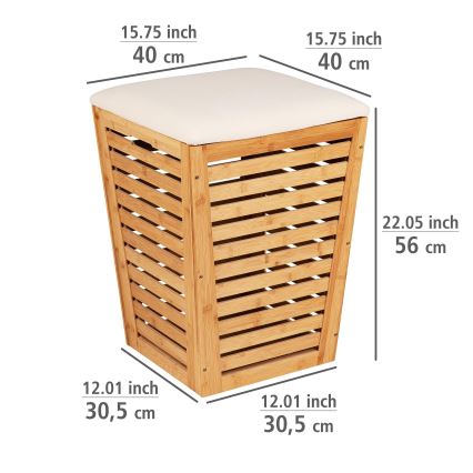 WENKO 25143100 - Кош за пране BAMBUSA 40x56 cm кафяв