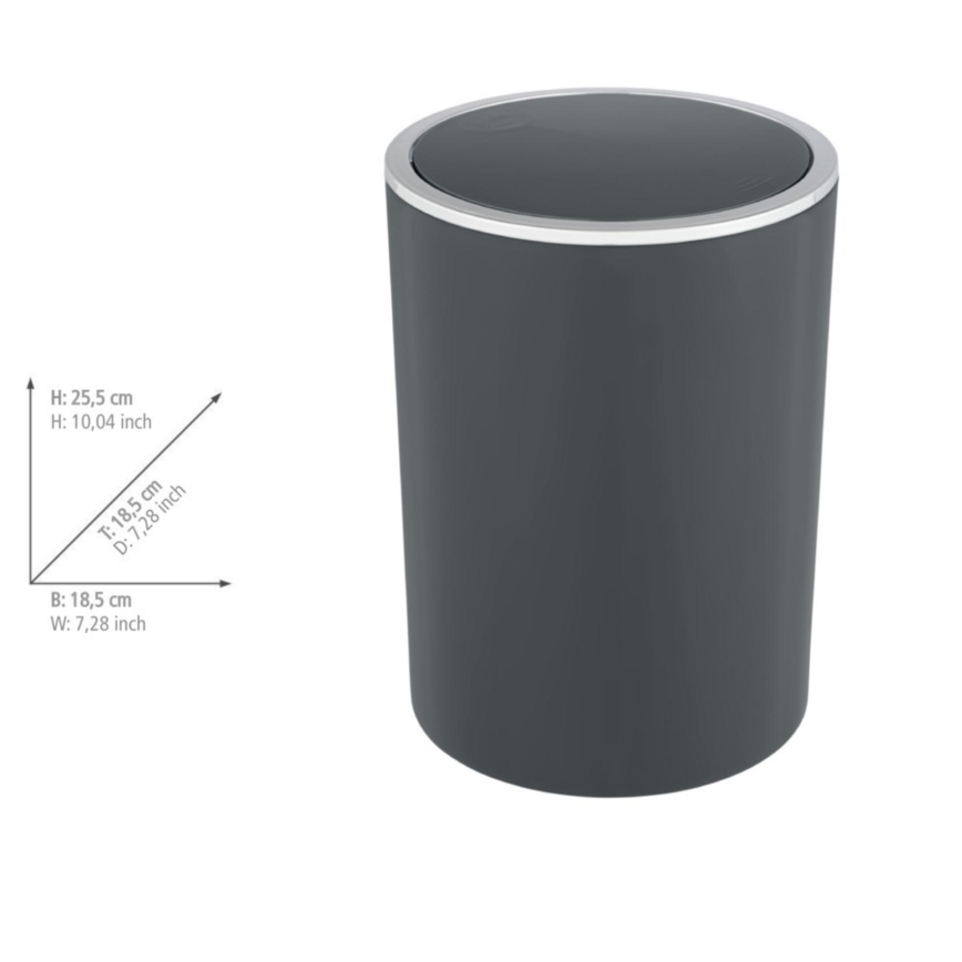 WENKO 25146100 - Кош INCA 18,5x25,5 cm антрацит/лъскав хром