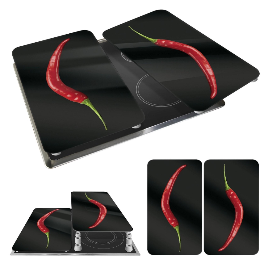 WENKO 2521380100 - Капак за готварска плоча 30x52 см пъстроцветен/сив/прозрачен