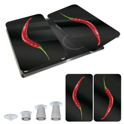 WENKO 2521380100 - Капак за готварска плоча 30x52 см пъстроцветен/сив/прозрачен