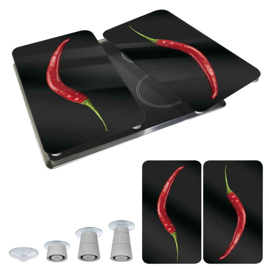 WENKO 2521380100 - Капак за готварска плоча 30x52 см пъстроцветен/сив/прозрачен