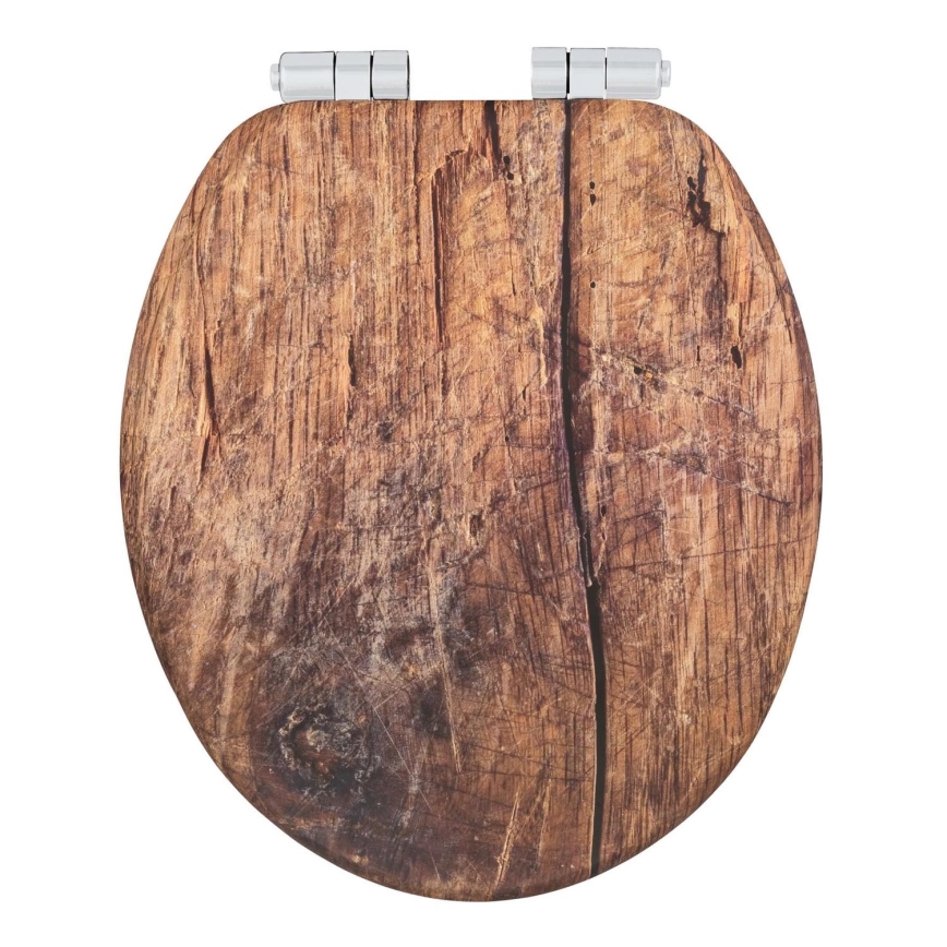 WENKO 25226100-WC седалка RUSTIC 35,5x42,5 cm кафява/сребриста