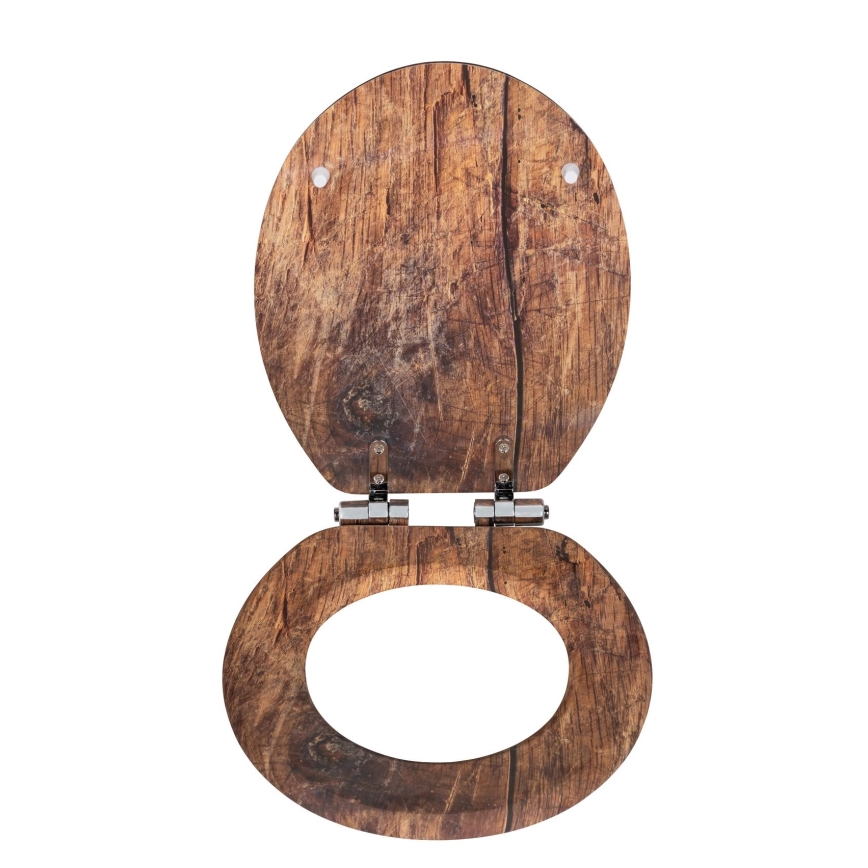 WENKO 25226100-WC седалка RUSTIC 35,5x42,5 cm кафява/сребриста