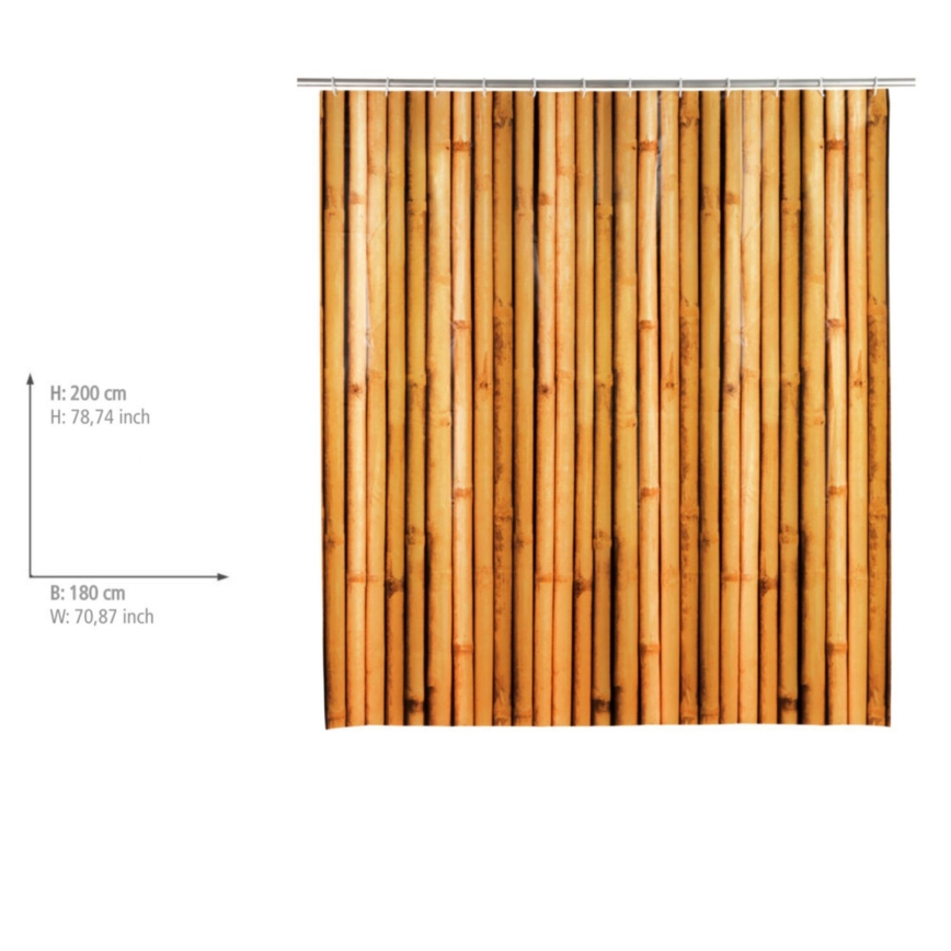 WENKO 25233100 - Завеса за душ BAMBUSA 180x200 см кафява