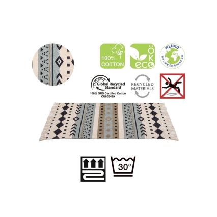 WENKO 25277100 - Постелка от рециклиран памук, 80 x 50 см, пъстроцветна