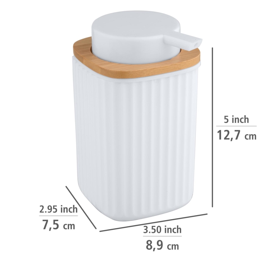 WENKO 25294100 - Дозатор за течен сапун ROTELLO 8,9x12,7 cm бял/кафяв