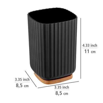 WENKO 25297100 - Чаша за зъбна четка ROTELLO 8,5x11 cm черна/кафява
