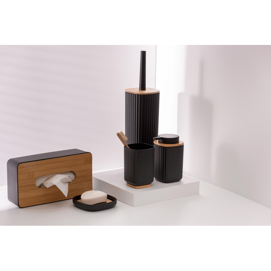 WENKO 25297100 - Чаша за зъбна четка ROTELLO 8,5x11 cm черна/кафява