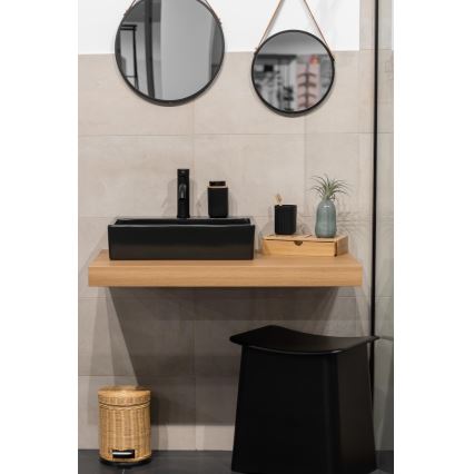 WENKO 25297100 - Чаша за зъбна четка ROTELLO 8,5x11 cm черна/кафява