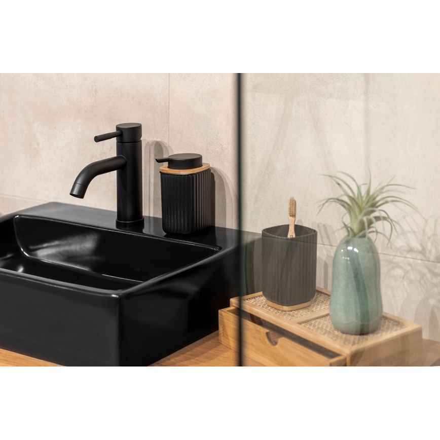 WENKO 25297100 - Чаша за зъбна четка ROTELLO 8,5x11 cm черна/кафява